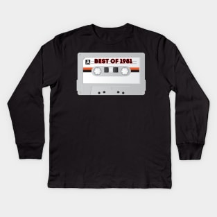 Vintage Cassette Tape Best Of 1981 40th Birthday Gift Kids Long Sleeve T-Shirt